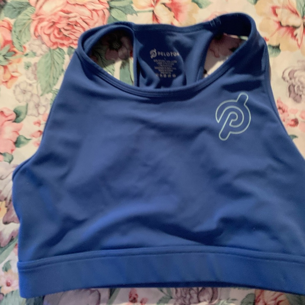 Peloton Royal Blue High-Neck Racerback Sports Bra Size Larfe